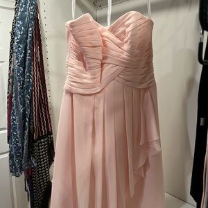 David's Bridal Pink Strapless Gown Sweetheart Neckline